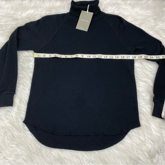 Everlane Women’s NWT Black The Organic Cotton Waffle Turtleneck Top XS/C36 - Picture 9 of 11